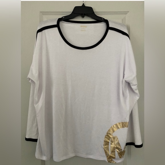 MICHAEL Michael Kors Tops - Women’s Top, Size 2X,  Michael Kors, Color: Black, White, & Gold, Gently Worn,